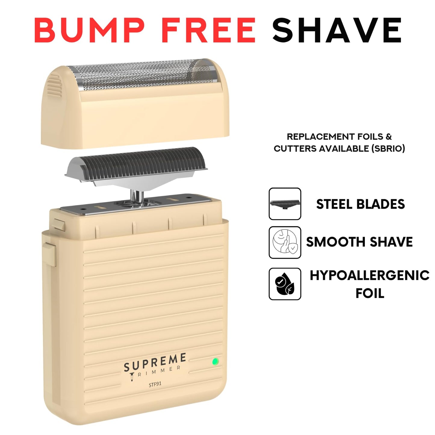 Supreme Trimmer Replacement Foil & Cutter SBR10 - Hypoallergenic Foil for STF91 Solo LiTE Beauty and Personal Care Supreme Trimmer
