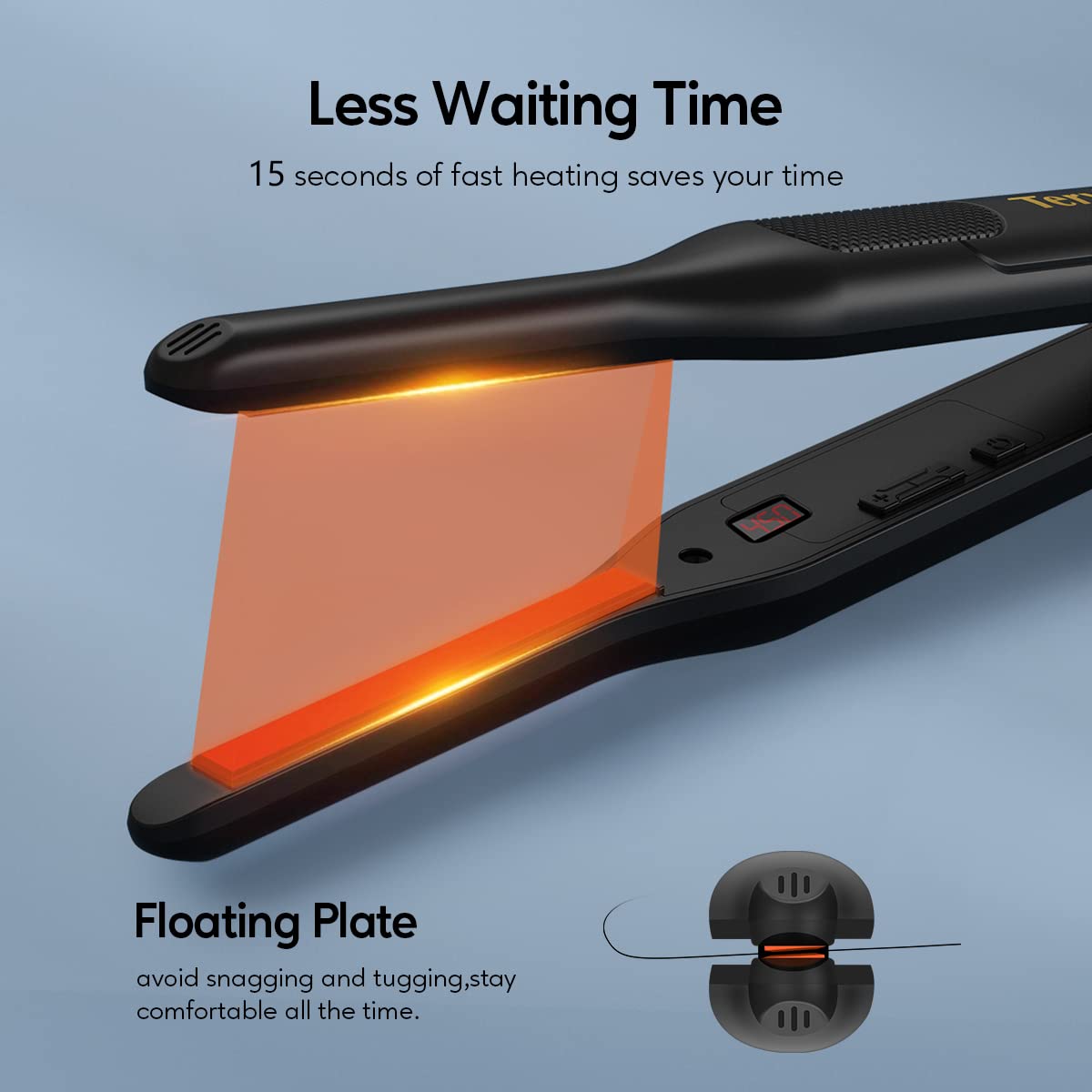 Terviiix Pencil Flat Iron for Edges & Short Hair, 3/10 Inch Small Hair Straightener for Men, Ceramic Mini Flat Iron for Pixie & Beard, 15s Fast Heat Beauty & Personal Care Terviiix