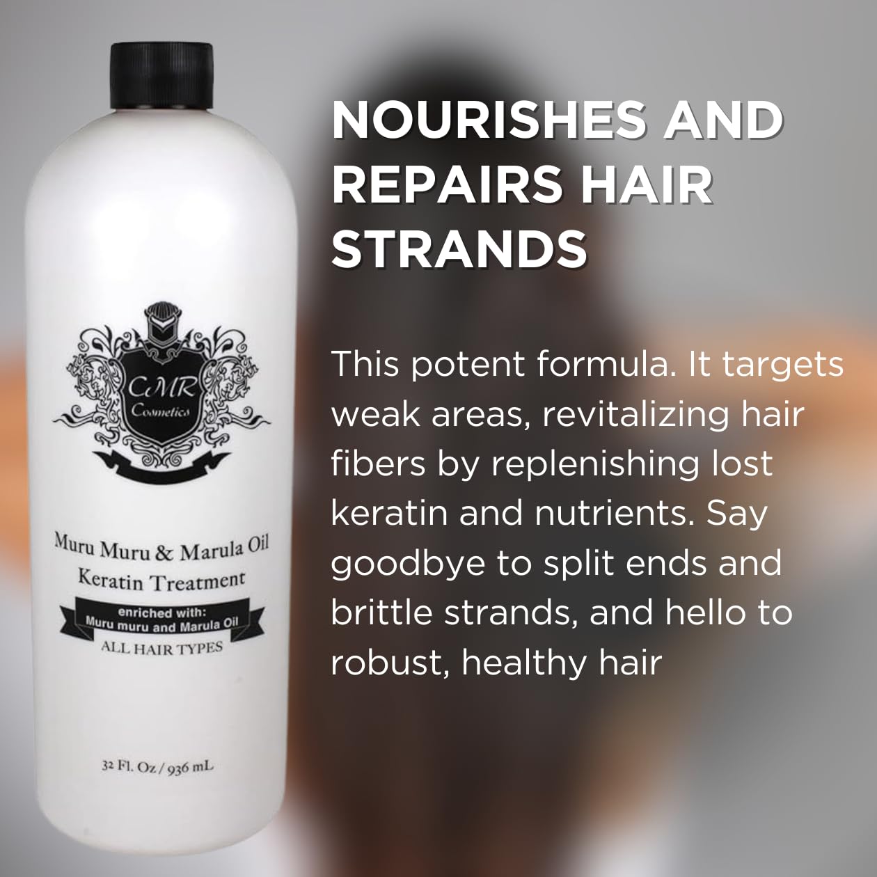 CMR Cosmetics Professional Keratin Hair Care with Muru Muru & Marula Oil - Frizz Control, Straightening & Shine - Nourishing Cream for All Hair Types Beauty & Personal Care CMR Cosmetics