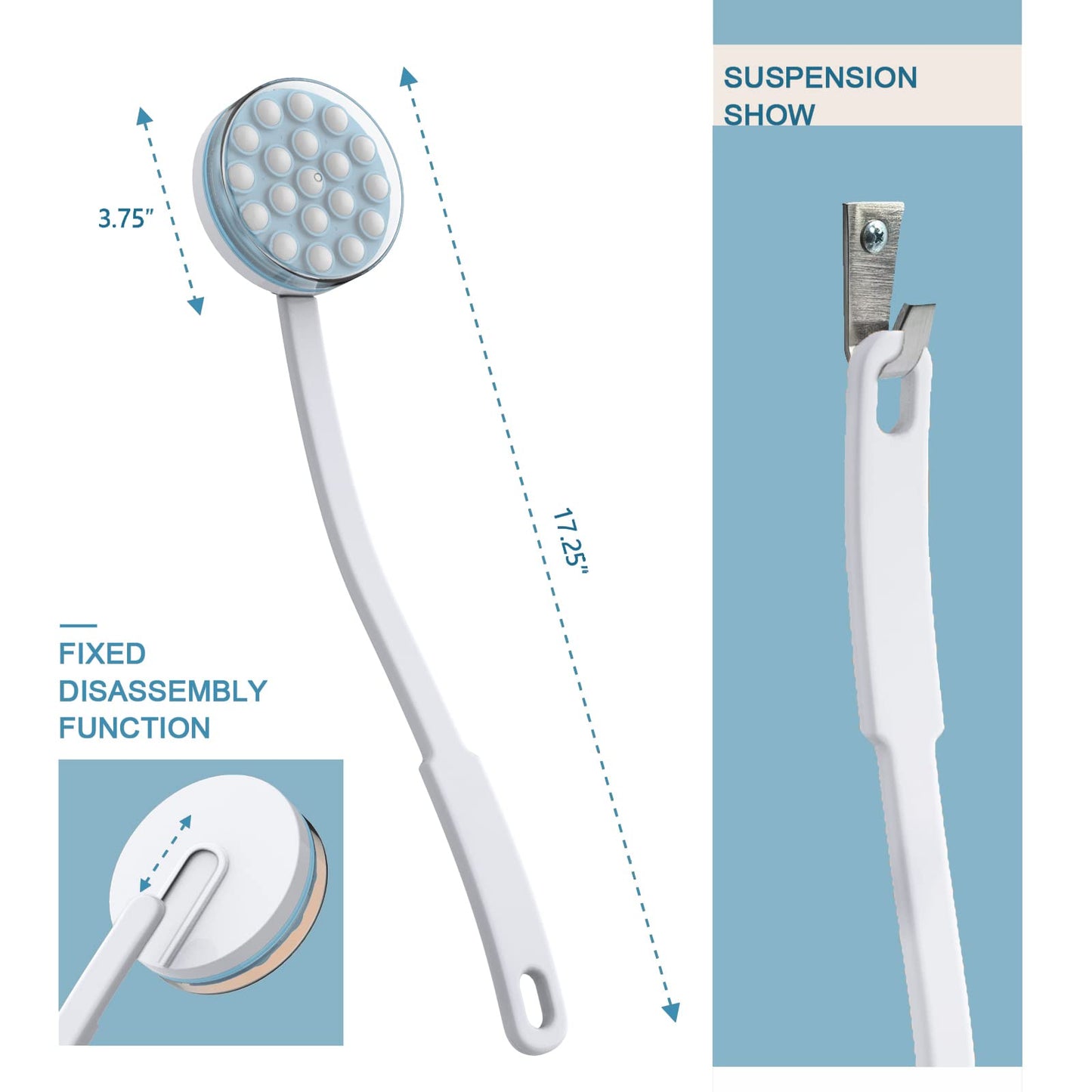 Yiesoum Back Lotion Applicator and Massager by Body Long Handheld self-Handhled Easy Reach for Sunscreen, Cream, Shower Gel on Back, Legs and Feet Beauty & Personal Care Yiesoum