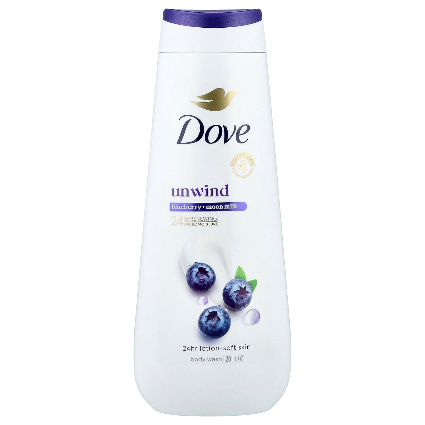 Dove Unwind Body Wash, Blueberry + Moon Milk, 20 fl oz Beauty & Personal Care Dove