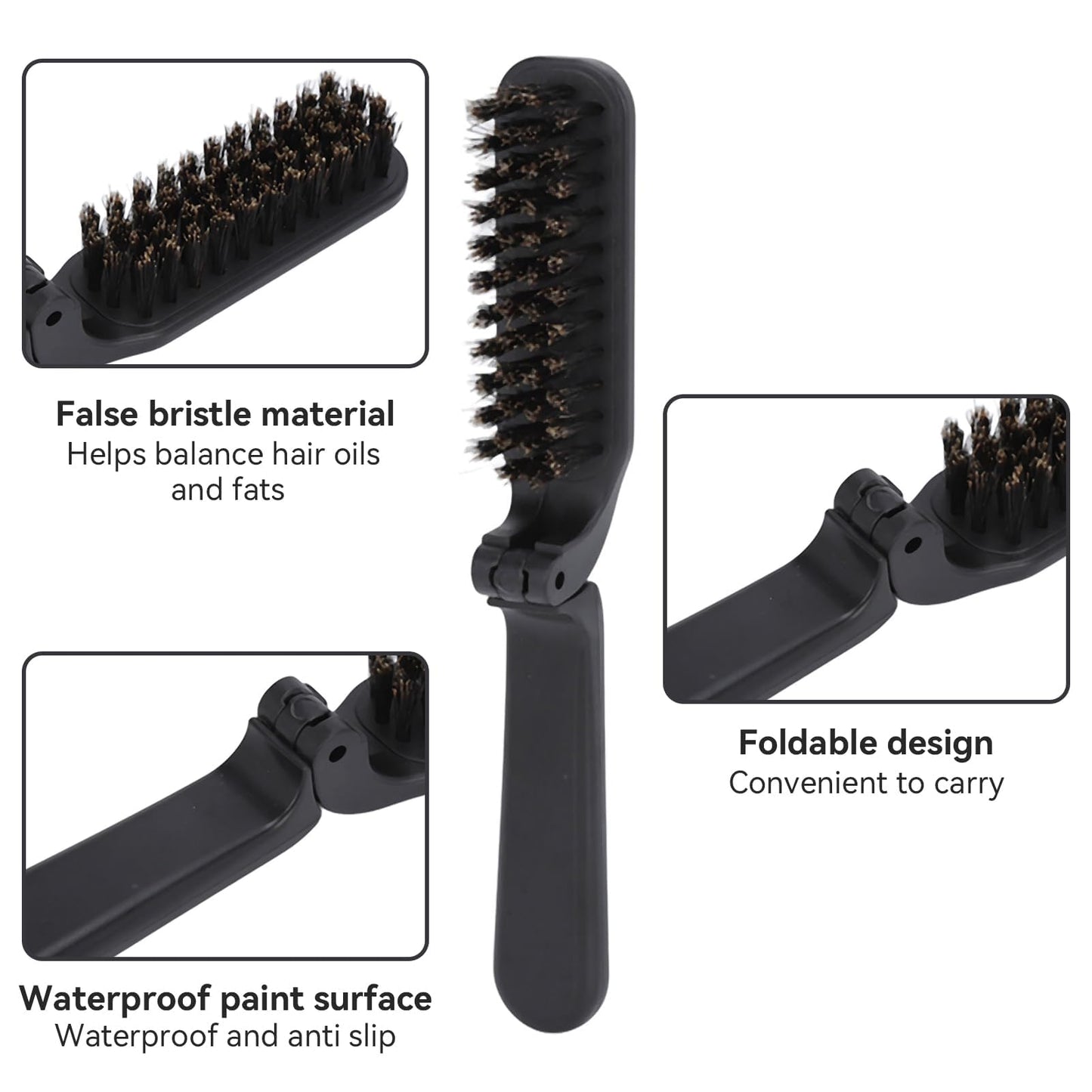 Foldable Beard Brush, Soft Bristles Beard Styling Comb Men Mustache Grooming Brush Portable Hair Styling Tool for Women and Men, Household Outdoor Beauty and Personal Care Agatige