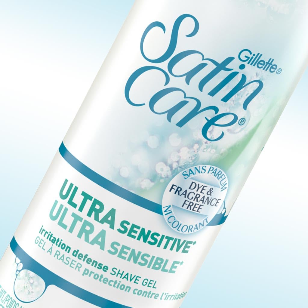 Gillette Satin Care Ultra Sensitive Shave Gel for Women, Pack of 2, 7oz Each, Frangrance Free Beauty and Personal Care Gillette Venus