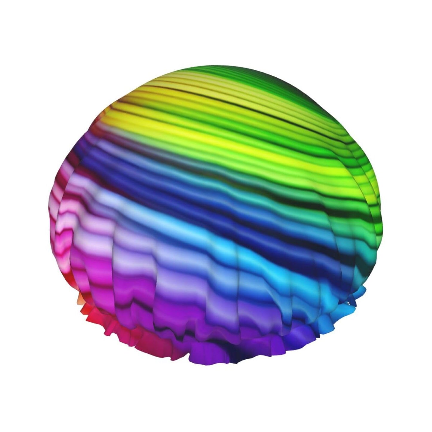 Rainbow Spiral Shower Cap for Women Men Large Reusable Shower Bonnet Double-Layer Waterproof Bath Caps Elastic Band Hair Hat for All Hairstyles Beauty and Personal Care BWLHJKE