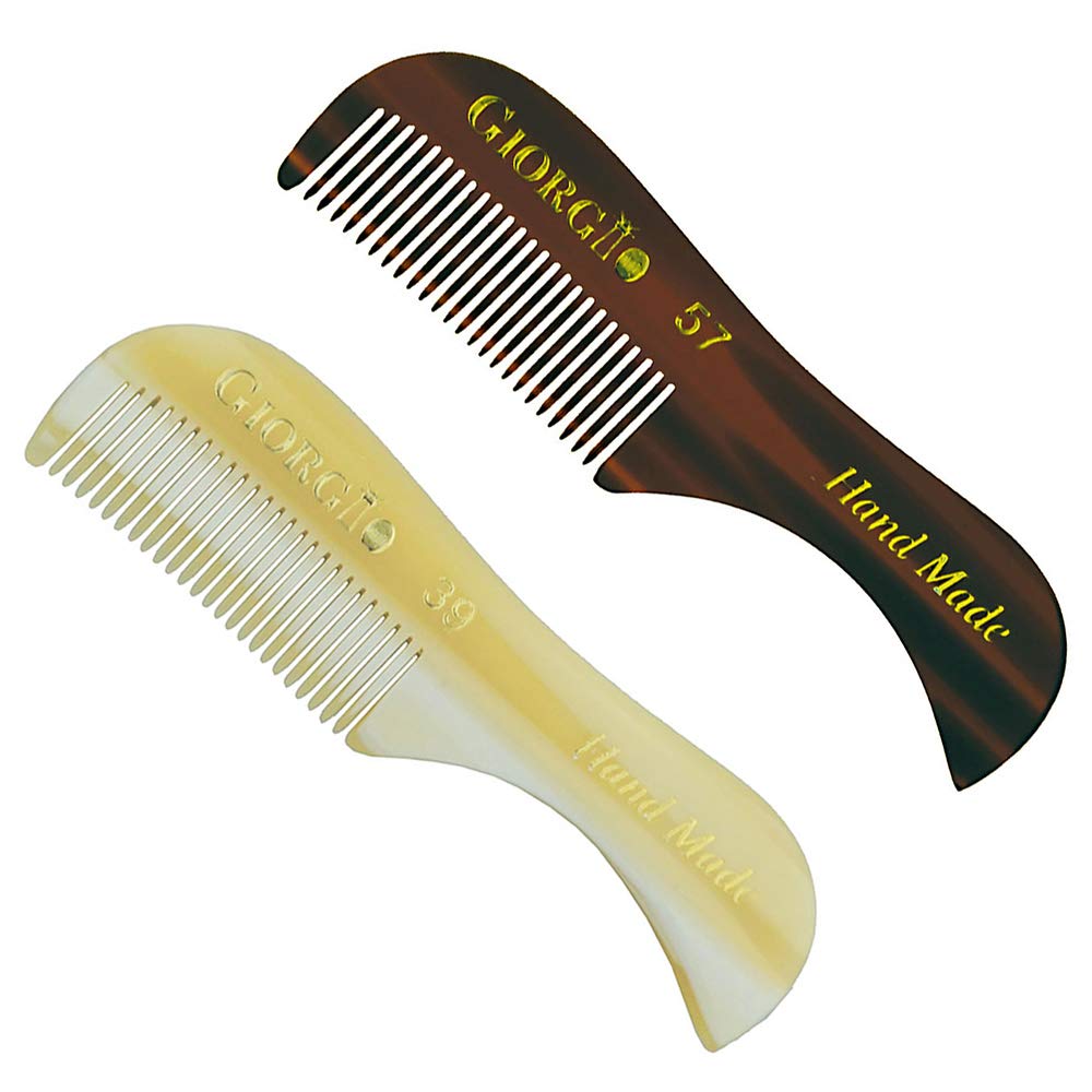 Giorgio G39 & G57 Extra Small 2.75 Inch Men's Fine Toothed Beard and Mustache Comb for Facial Hair Grooming and Styling. Wallet Pocket Comb Handmade Beauty and Personal Care GIORGIO