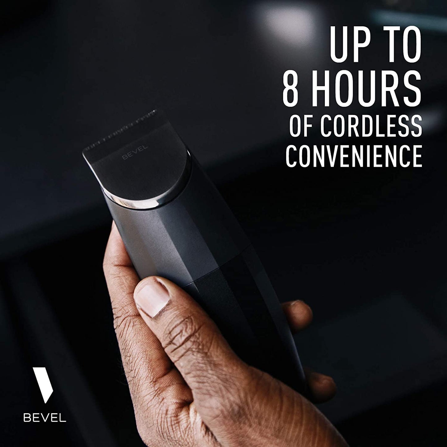 Bevel Beard Trimmer for Men - Black Edition Cordless Trimmer, 8 Hour Rechargeable Battery Life, Tool Free Adjustable Zero Gapped Blade, Barber Beauty and Personal Care Bevel