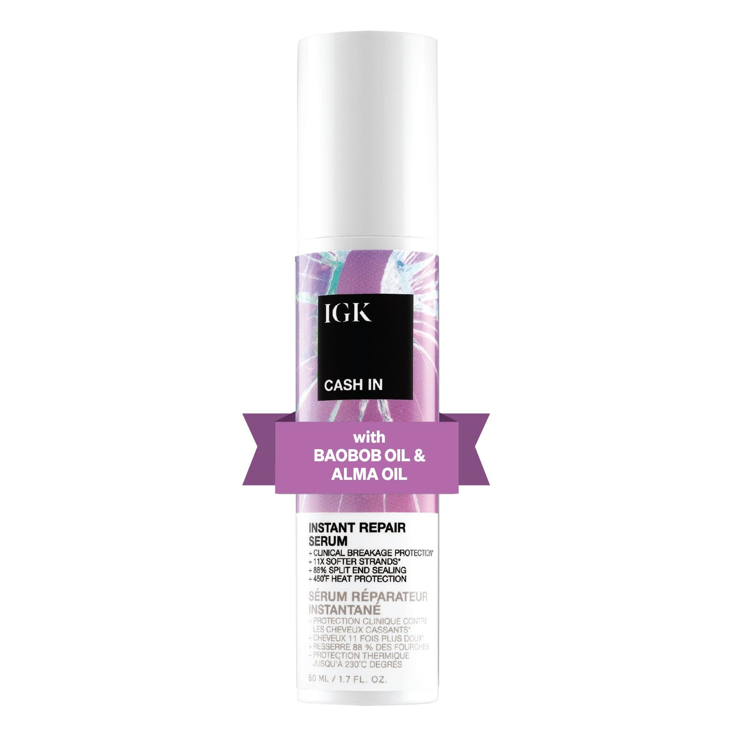 IGK CASH IN Instant Repair Serum | Helps Repair Damage, Protect Against Breakage and Heat | Seals Split Ends for a Softer, Smoother Finish | 1.7 Oz Beauty & Personal Care IGK