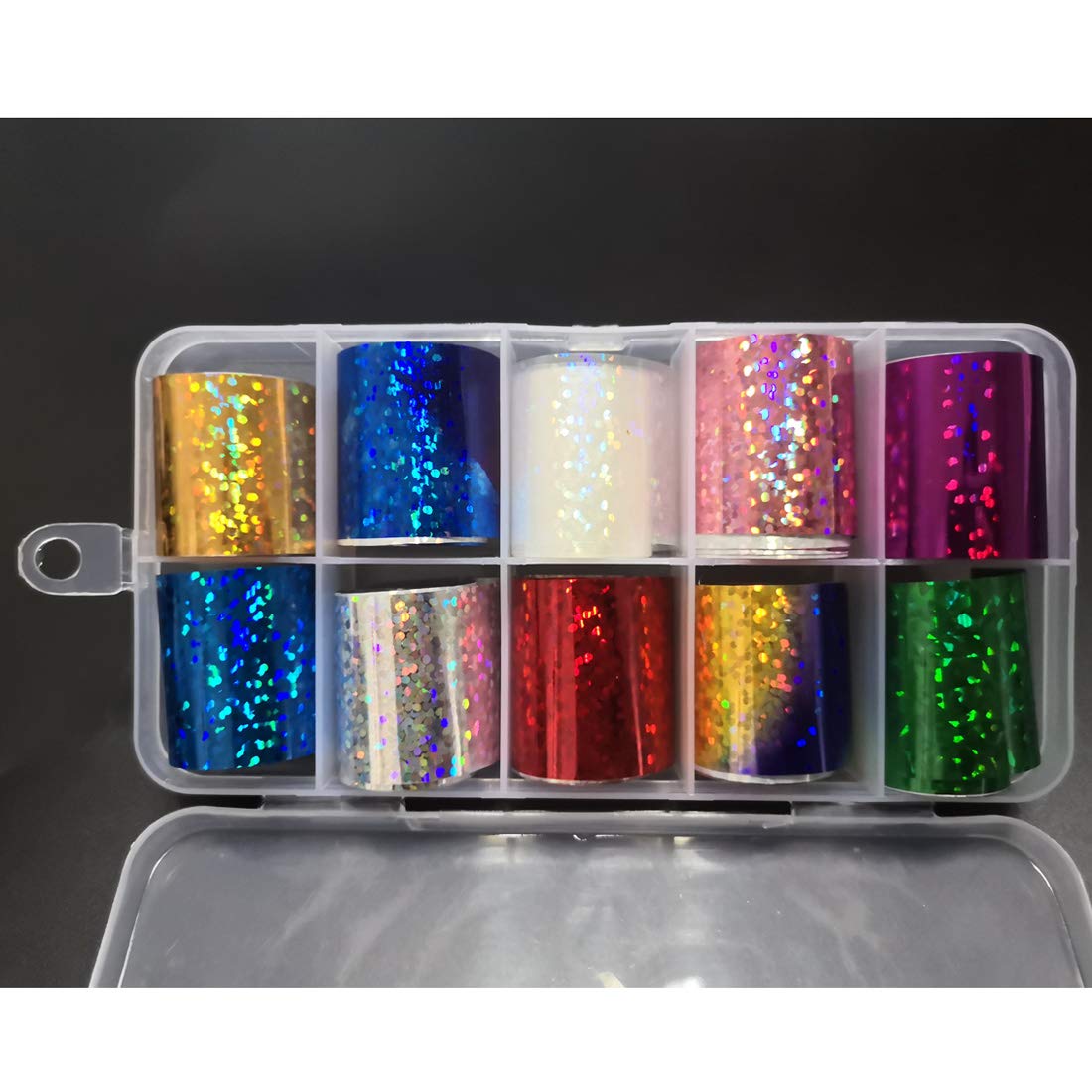 AddFavor 30 Roll Holographic Transfer Nail Foil Sticker Silver Laser Nail Decals 10 Roll Nails Strip Tape for Nails Art Design Decoration Beauty & Personal Care AddFavor