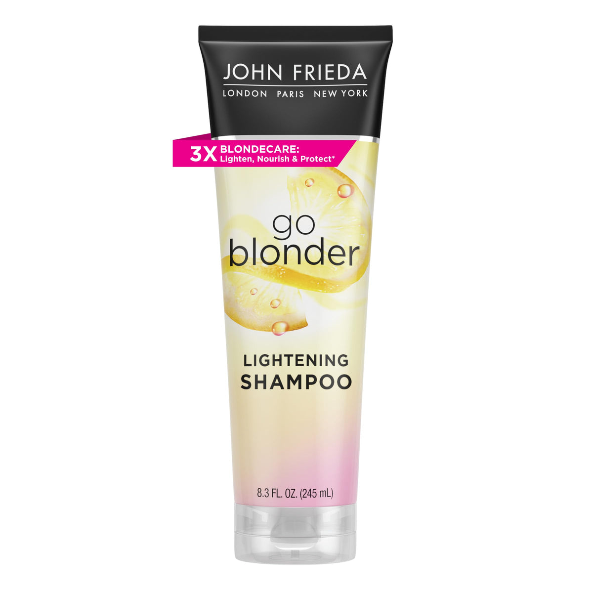John Frieda Go Blonder Lightening Shampoo for Blonde Color-Treated Hair, Paraben, Phthalate, Silicone and Ammonia Free, Cruelty Free, Vegan Friendly