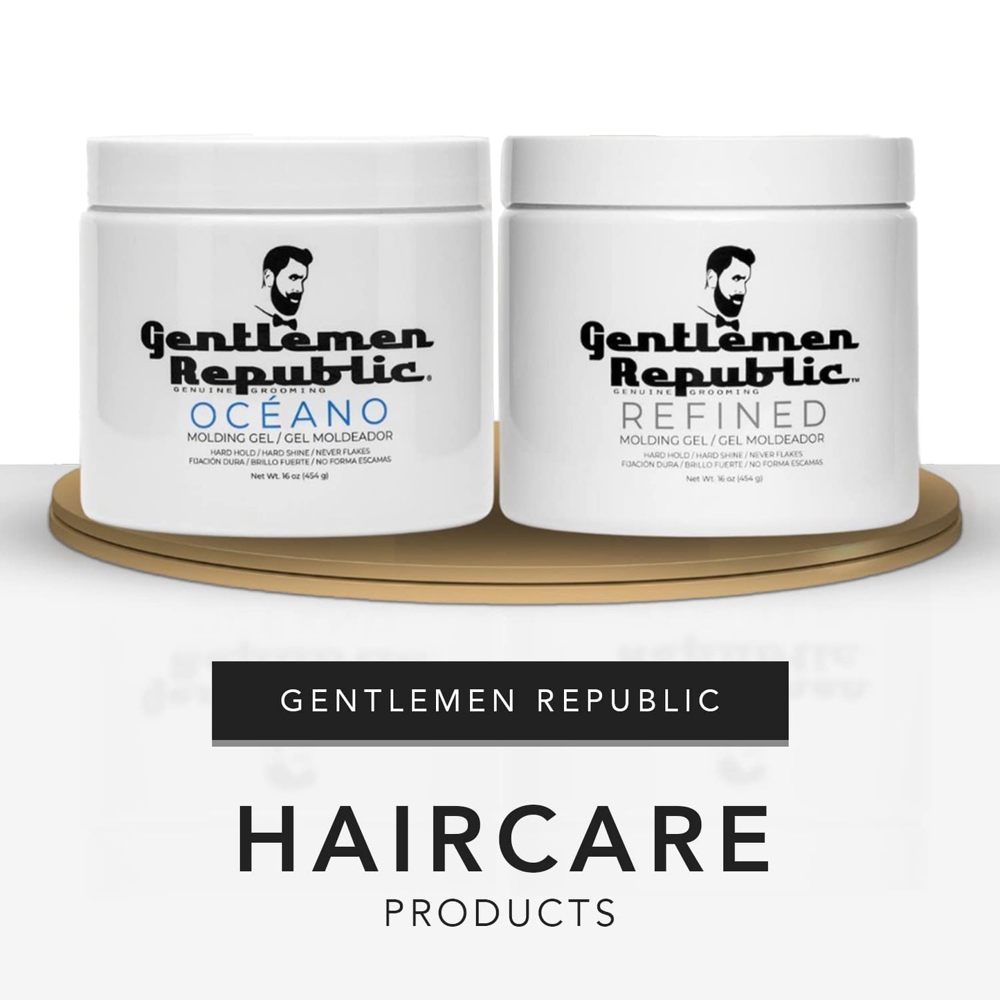 Gentlemen Republic 16oz Refined & Oceano Hair Gel for Men - Provides 24 Hour High Hold & Shine - Premium Mens Hair Styling Products Beauty & Personal Care Gentlemen Republic