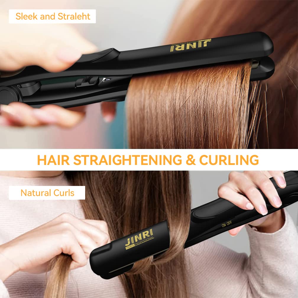 3 in 1 Hair Styling Tool: Straightening Brush, Crimper, and Flat Iron | Heated Brush for Smooth, Anti-Frizz Hair | Electric Straightener Beauty & Personal Care JINRI