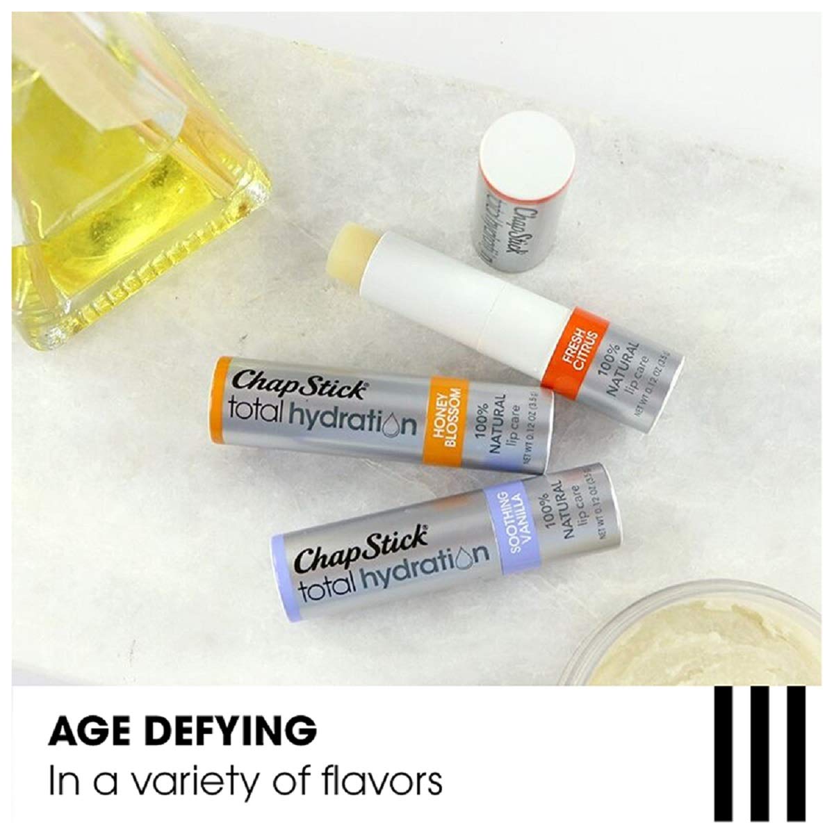 ChapStick Total Hydration Soothing Vanilla Moisturizing Lip Balm Tube, Lip Care with Argan Oil - 0.12 Oz Beauty & Personal Care ChapStick