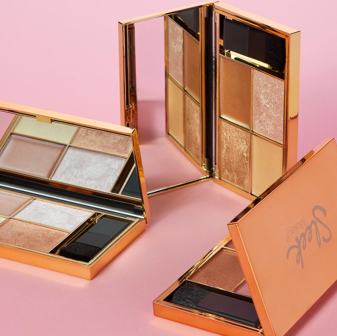 Sleek MakeUP Highlighting Palette, Four Dazzling Shades for a Supercharged Glow, Long Lasting and Lightweight, Intense Colour, Solstice Beauty & Personal Care SLEEK