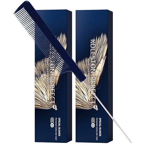 Koleston Perfect ME+ 12/16 Special Blonde/Ash Violet Permanent Hair Color Creme 2 Ounce (Pack of 2) With Pin Tail Comb - Use with Welloxon Perfect Beauty & Personal Care M Hair Designs