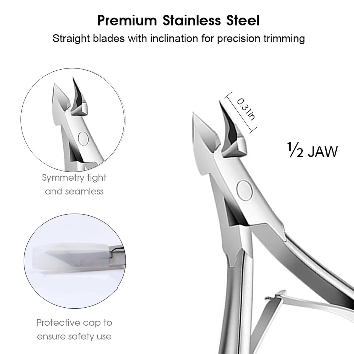 5 Packs Cuticle Trimmer, Cuticle Nippers Professional Stainless Steel Cuticle Cutter Clippers Cuticle Remover, Pedicure Manicure Tools for Fingernails Beauty and Personal Care Flauntia