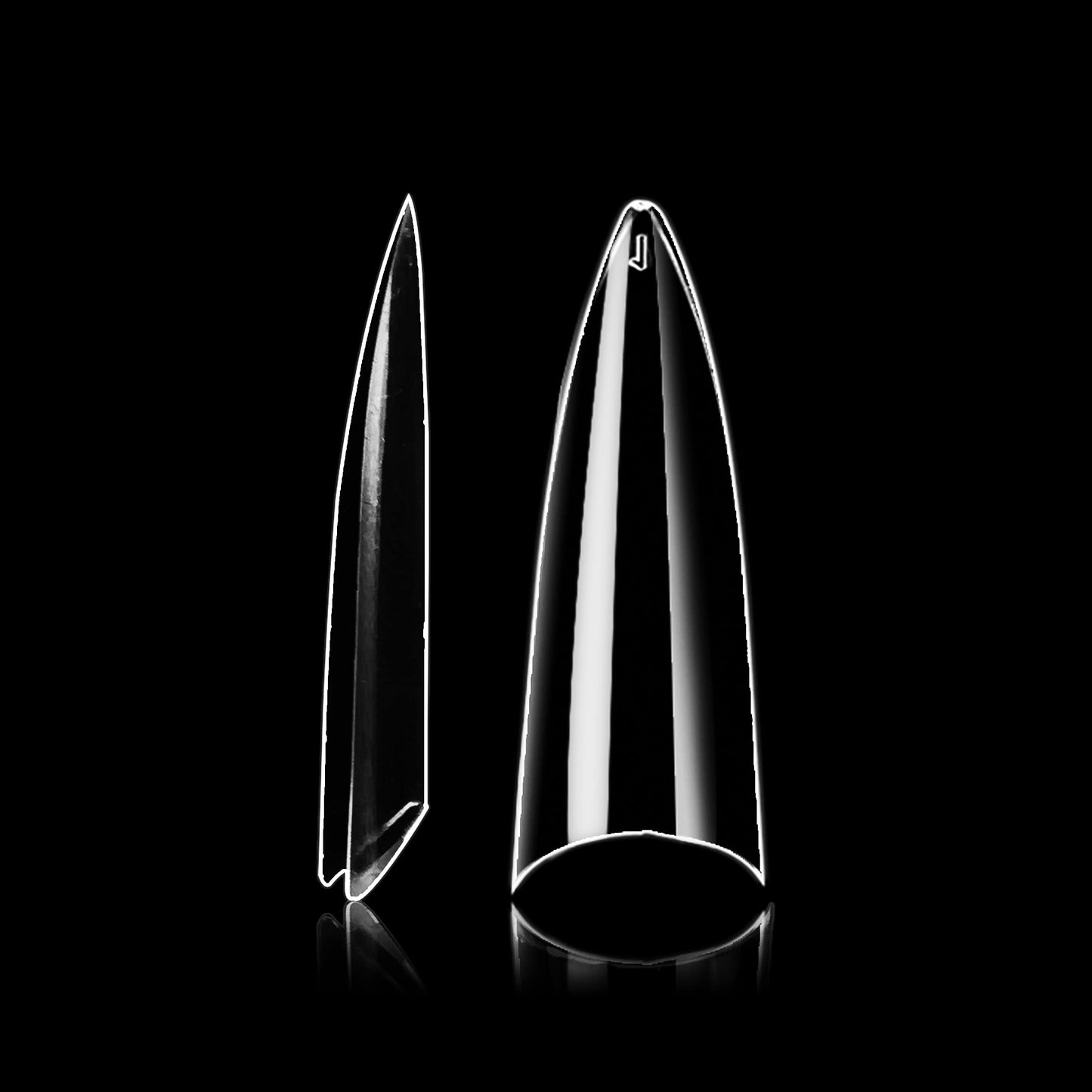 VIVACE Clear Stiletto 500 Acrylic False Fake Gel Nail Tips With Clear Plastic Case 27512 For Nail Salon Nail Shop (Clear Stiletto) Beauty & Personal Care Vivace