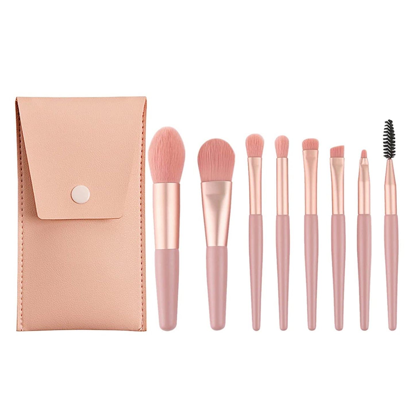 Liasun Travel Makeup Brush Set 8PCS Mini Size Premium Synthetic Fiber Foundation Blush Concealer Eyebrows Eye Shadow Angled brush Lip Make up Brush Beauty & Personal Care Liasun