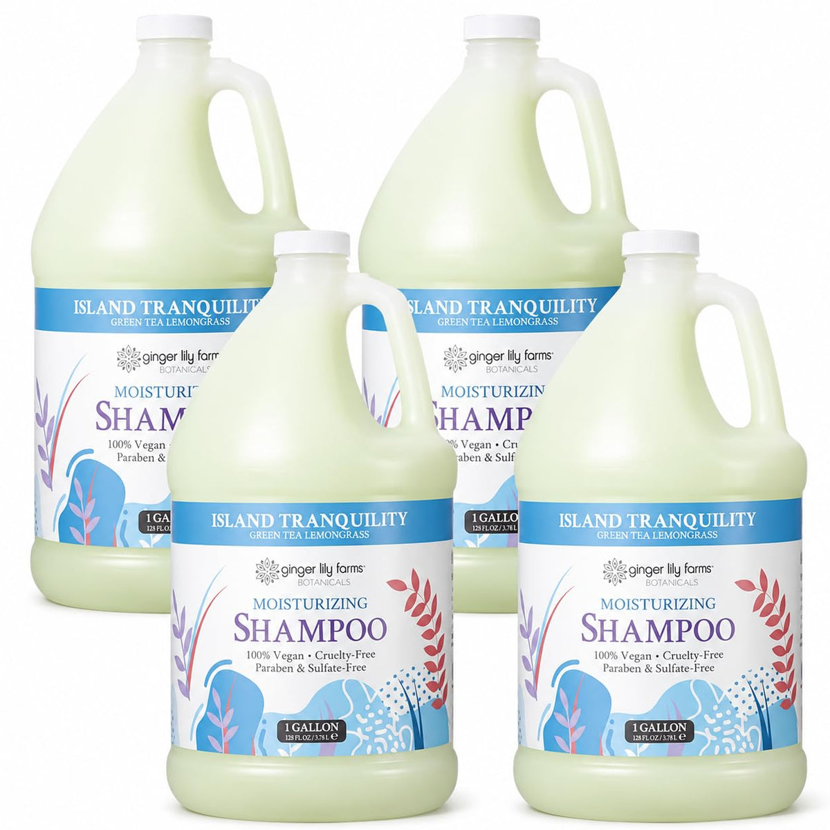 Ginger Lily Farms Botanicals Shampoo, 128oz/4pk, Island Tranquility