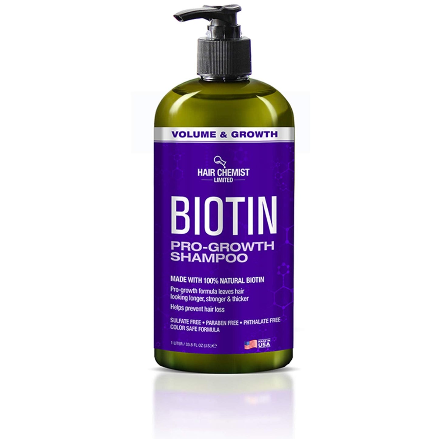 Hair Chemist Biotin Pro-Growth 3PC Hair Care Set - Includes 33.8oz Shampoo, 33.8oz Conditioner & 7.78oz Hair Oil Beauty & Personal Care Hair Chemist