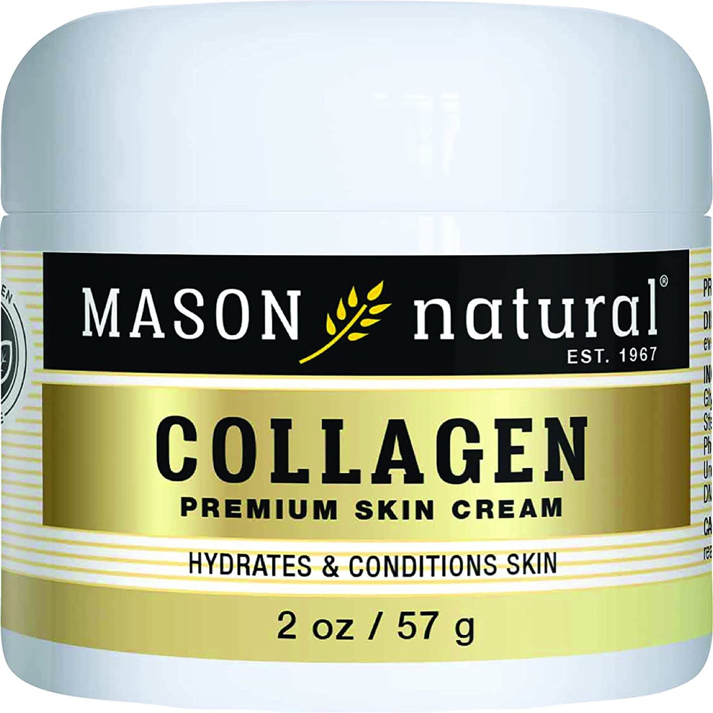 MASON NATURAL Collagen Premium Skin Cream - Anti Aging Face and Body Moisturizer, Intense Skin Hydration and Firmness, Pear Scent, Paraben Free, 2 OZ Beauty & Personal Care MASON NATURAL