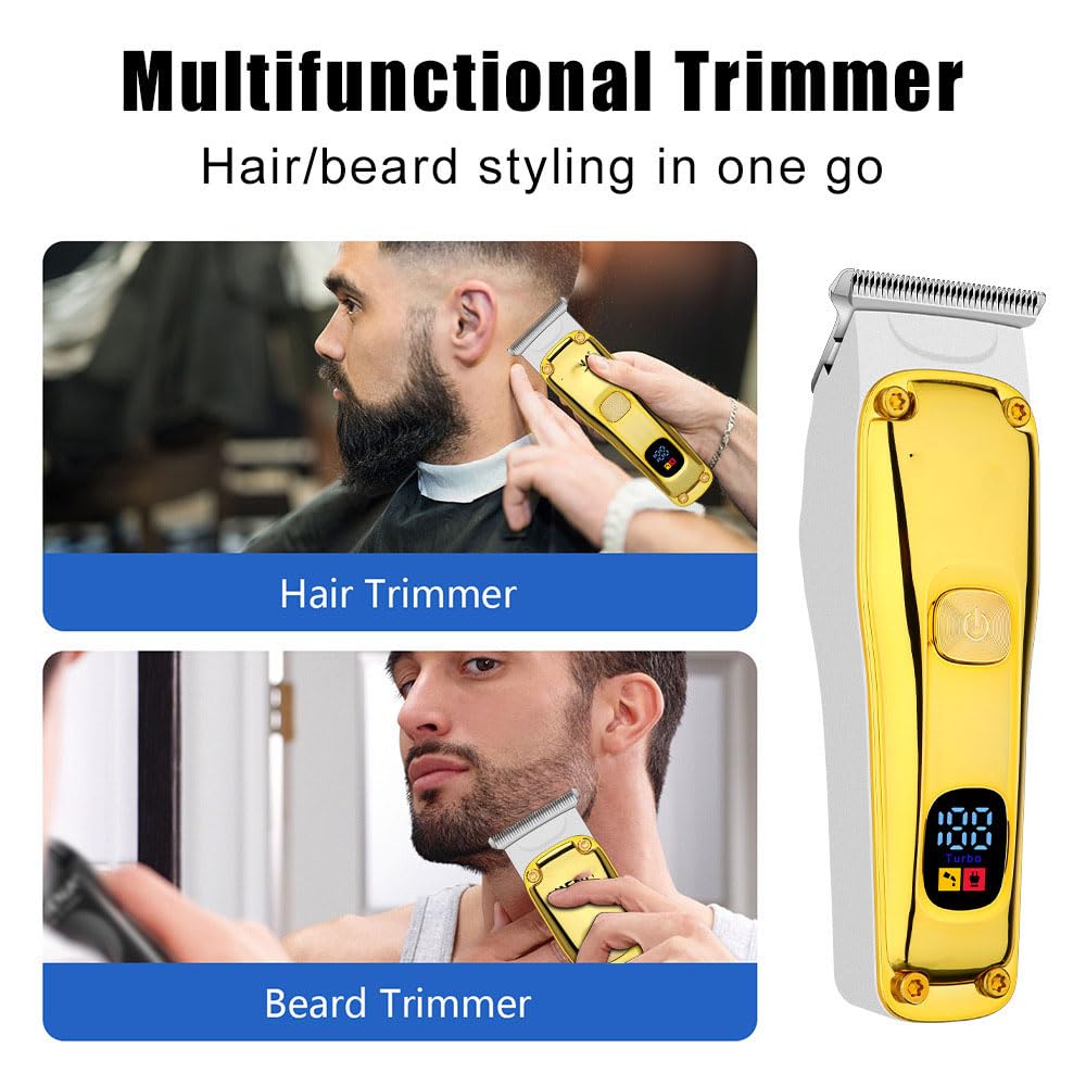 Hair Clippers for Men, Professional, Cordless & Trimmer Set, Super Quiet, for Cutting Kit with LED Display, 5W Powerful Motor, for Barber Home Use Beauty and Personal Care QDKVTNDJZ