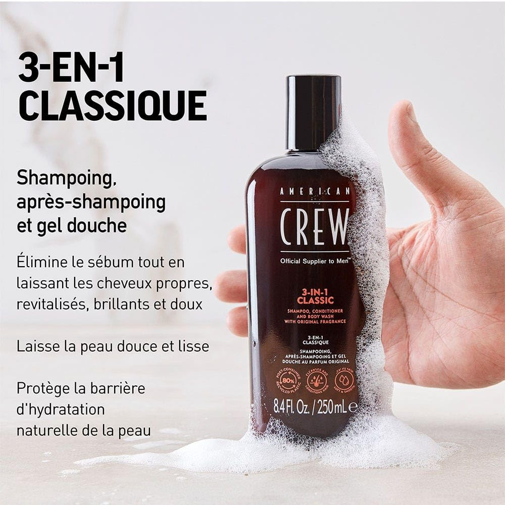 AMERICAN CREW 3 N 1 Shampoo, Conditioner and Body Wash 3.3 oz Beauty & Personal Care AMERICAN CREW