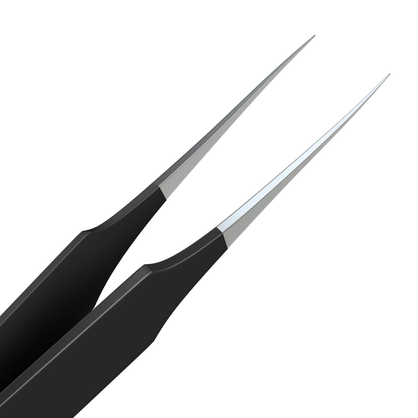 Tweezees Precision Black Stainless Steel Tweezers | Professional Slant Tip & Splinter Tip Tweezer For Eyebrows | Extra Sharp Hair Removal Tool | Beauty & Personal Care Tweezees