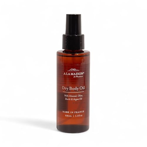 A LA MAISON Dry Body Oil Spray - Lightweight After-Shower Body Oil with Argan, Sweet Almond & Buriti Oils - Moisturizing & Fast-Absorbing, Made in Beauty & Personal Care A LA MAISON