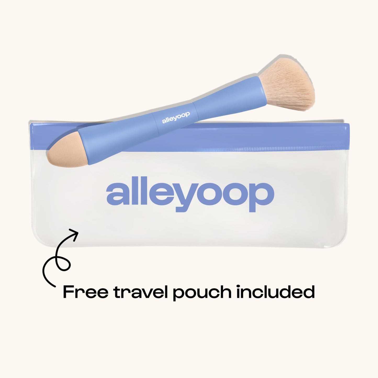 Alleyoop Multi-Tasker 4-in-1 Travel Makeup Brush Set - Compact Makeup Brushes with Blending Sponge, Eyeshadow, Eyebrow & Liner, Blush & Bronzer Brush Beauty & Personal Care ALLEYOOP