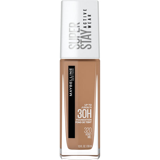 Maybelline Super Stay Full Coverage Liquid Foundation Active Wear Makeup, Up to 30Hr Wear, Transfer, Sweat & Water Resistant, Matte Finish, Honey, 1