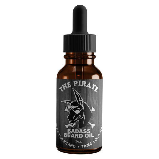 Badass Beard Care Oil For Men - The Pirate Scent, 1 oz - All Natural Ingredients, Keeps Beard and Mustache Full, Soft and Healthy Beauty and Personal Care Badass Beard Care