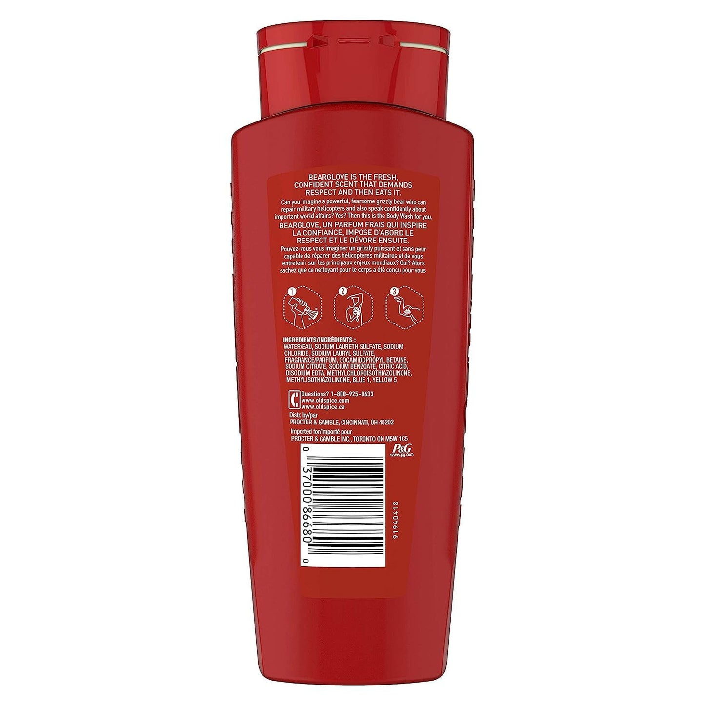 Old Spice Wild Bearglove Scent Body Wash for Men, Red 16 Oz, Packaging may vary Red Beauty & Personal Care Old Spice