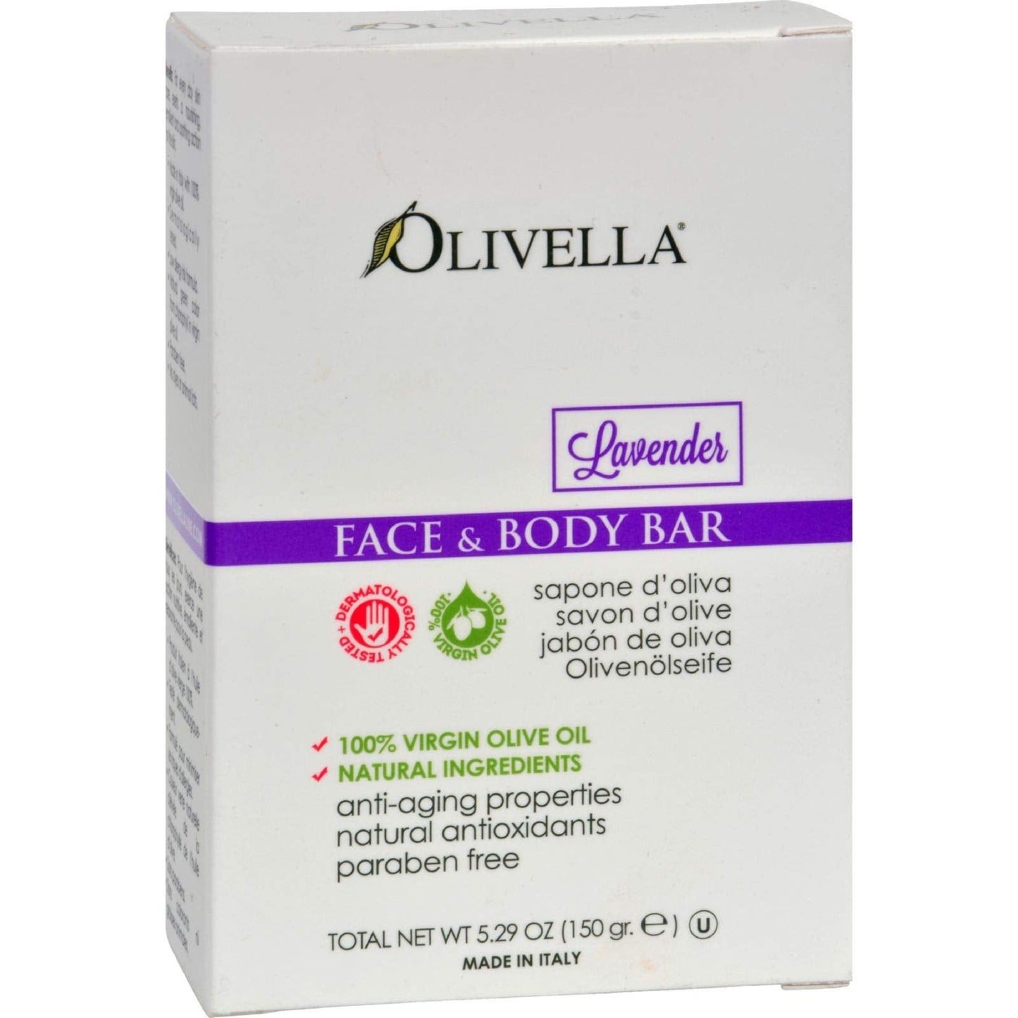 Olivella Face and Body Bar Soap Lavender - 5.29 oz Beauty & Personal Care Olivella