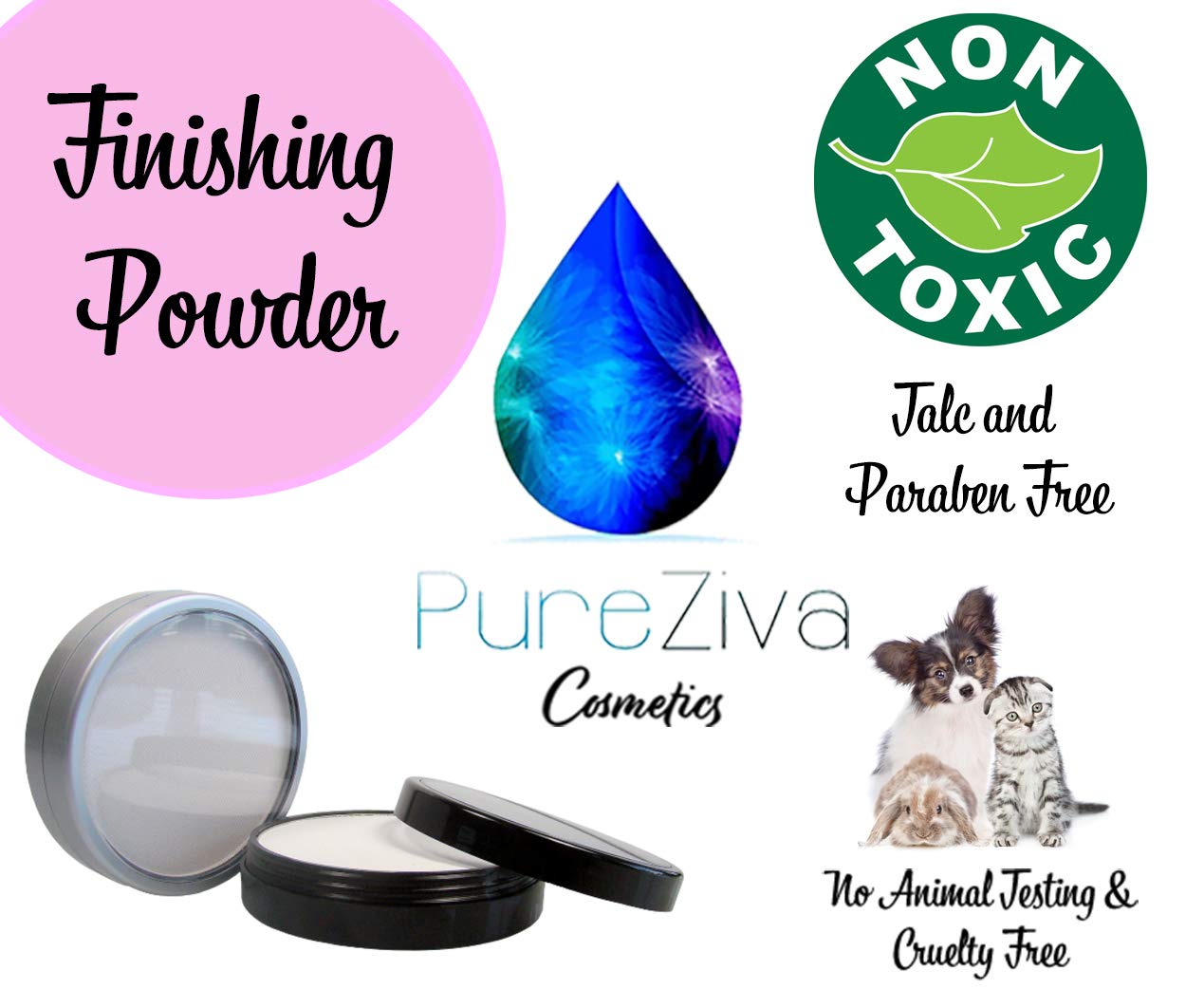 Pure Ziva Large Size Pressed HD Translucent Neutral No Color Invisible Matte Finishing Setting Powder Shine Free Reduce Fine Lines and Wrinkles Beauty & Personal Care Pure Ziva