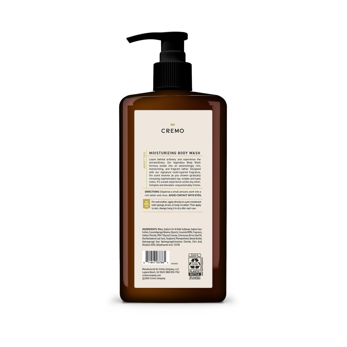 Cremo Rich-Lathering Italian Bergamot Body Wash for Men, 32 Fl Oz Beauty & Personal Care Cremo