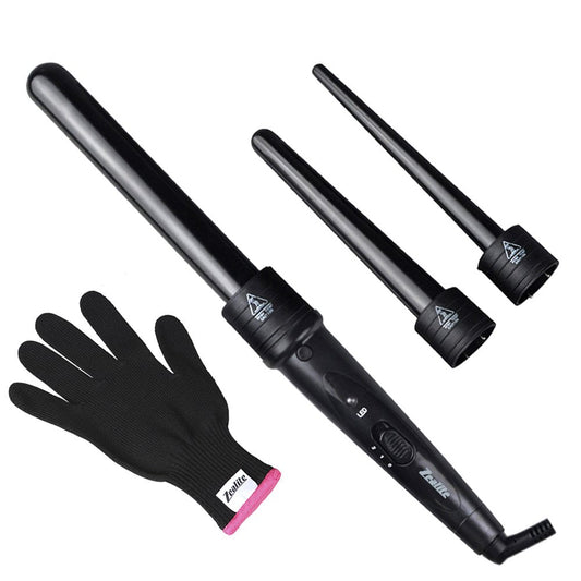 3 in 1 Curling Iron, Curler Wand Set with 3 Interchangeable Ceramic Curling Barrel(0.35”-1.25”), Instant Heat Up, Dual Voltage Hair Curler Beach Beauty & Personal Care JuHaLeiw