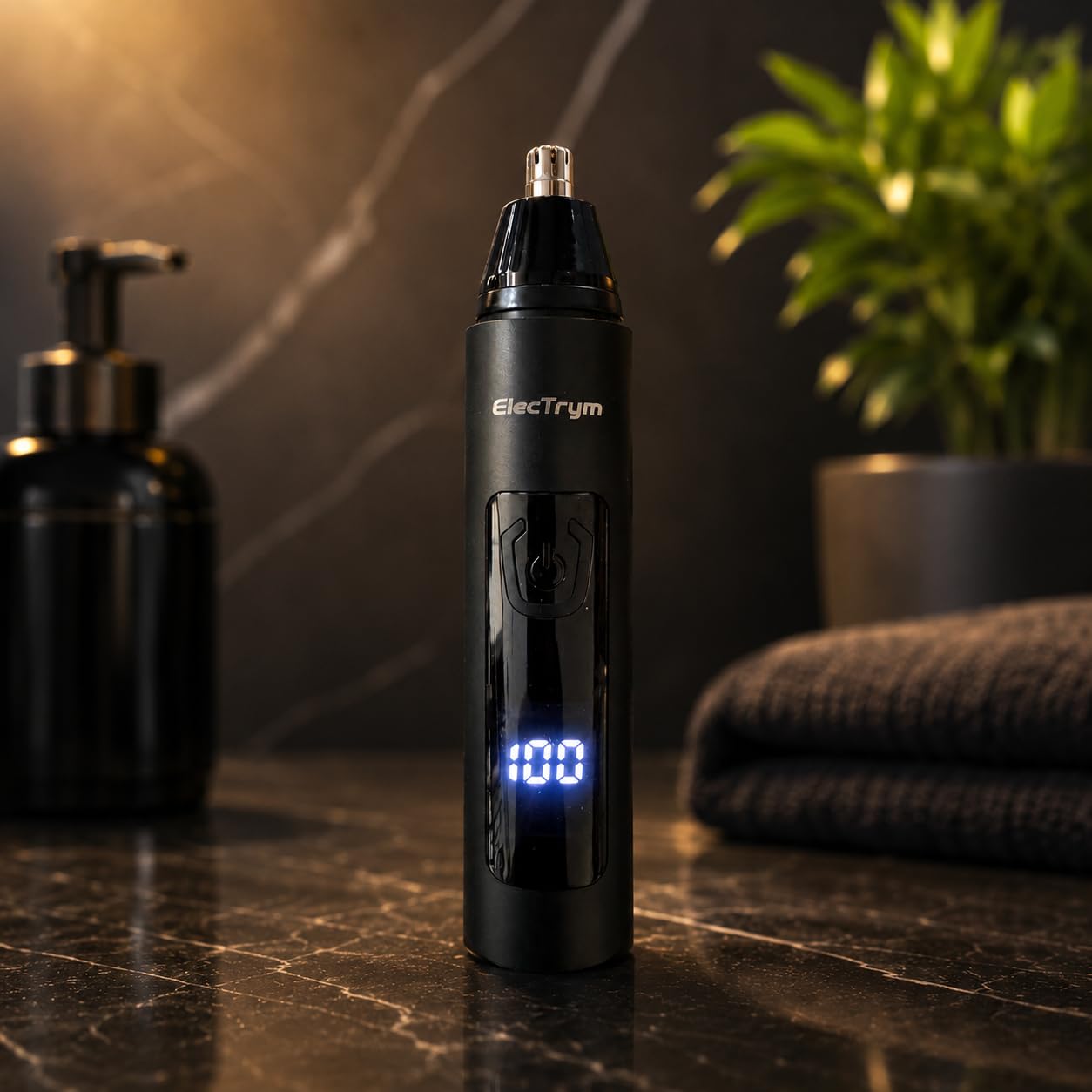 ElecTrym N1000 Rechargeable Nose & Ear Hair Trimmer, 12000 RPM Motor, 360 Degree Rotating Blade, LED Battery Display Beauty and Personal Care ElecTrym