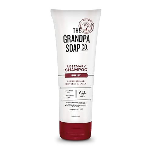 The Grandpa Soap Company Shampoo - Purifying With Rosemary and Lemongrass Oils, Leaves Scalp and Hair Feeling Clean and Fresh, All Hair Types, Vegan Beauty & Personal Care The Grandpa Soap Company