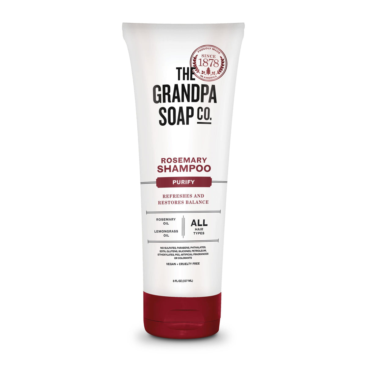 The Grandpa Soap Company Shampoo - Purifying With Rosemary and Lemongrass Oils, Leaves Scalp and Hair Feeling Clean and Fresh, All Hair Types, Vegan Beauty & Personal Care The Grandpa Soap Company