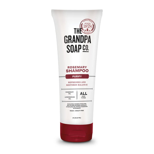 The Grandpa Soap Company Shampoo - Purifying With Rosemary and Lemongrass Oils, Leaves Scalp and Hair Feeling Clean and Fresh, All Hair Types, Vegan Beauty & Personal Care The Grandpa Soap Company