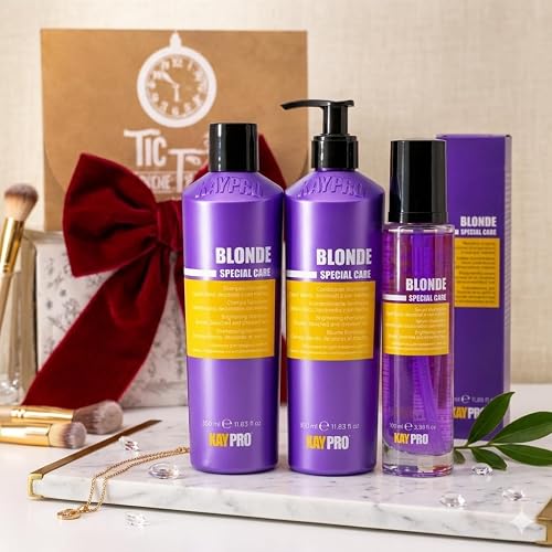KAYPRO Special Care Blonde Hair Set Shampoo 350ml + Conditioner 350ml + Serum 100ml - Italian (Hair Care Set for Blonde Hair, Tone Protection Beauty & Personal Care KAYPRO