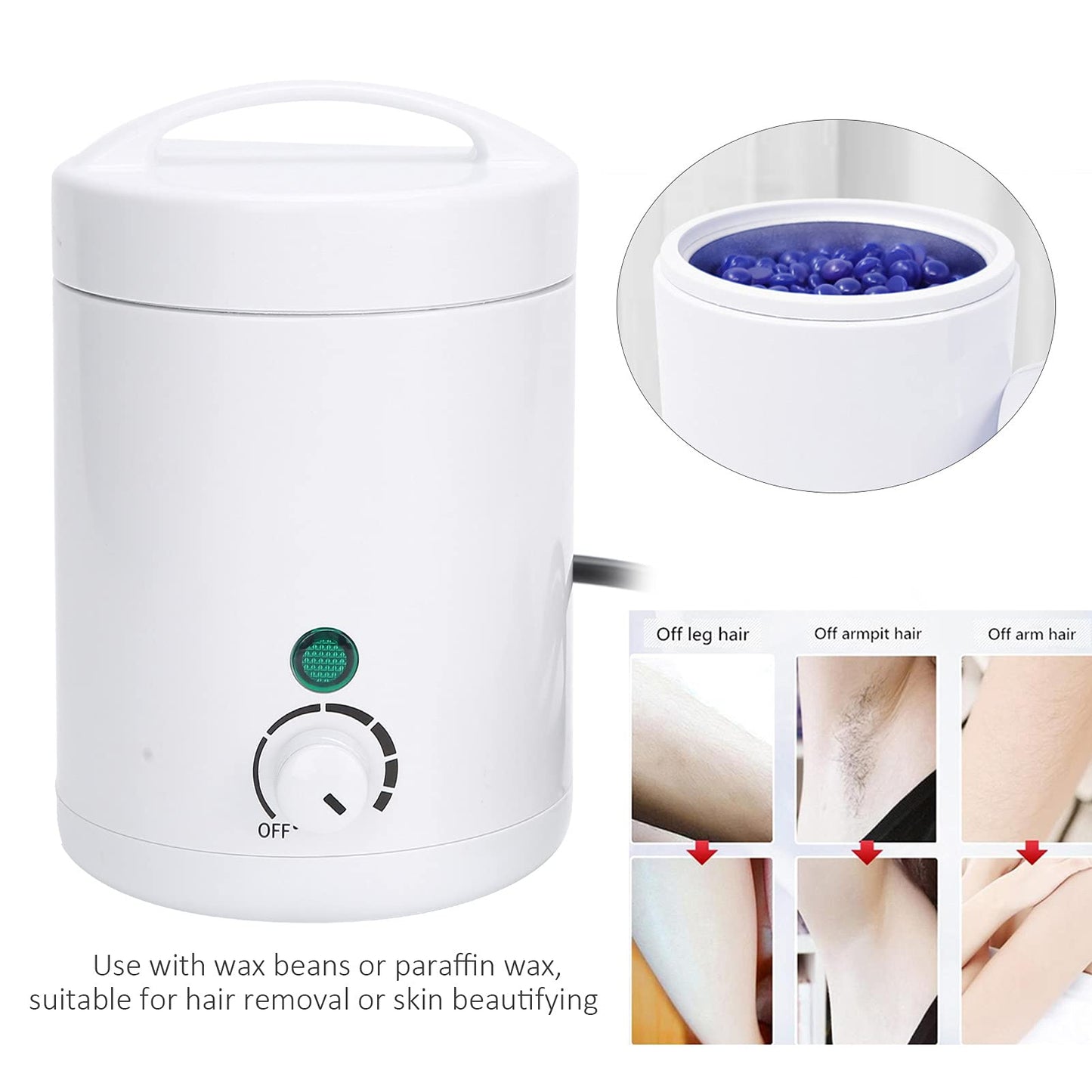 Wax Warmer, Wax Warmer for Hair Removal Mini Wax Heater Multi?purpose Wax Machine for Women Man Hair Removal Paraffin Wax Machine Waxing Pot Wax Beauty and Personal Care Yosoo