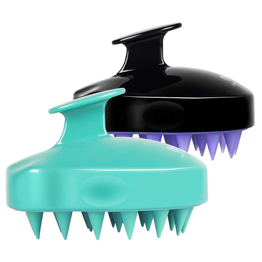 HEETA Hair Scalp Massager Shampoo Brush 2 Pack, Soft Silicone Bristles to Remove Dandruff, Waterproof Hair Scrubber for Both Wet Dry Use, Suitable Beauty & Personal Care HEETA