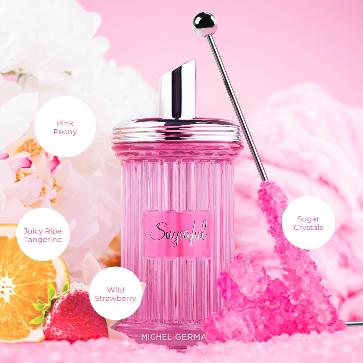 Michel Germain Sugarful Eau de Parfum, Notes of Wild Strawberry, Pink Peony, Pink Cotton Candy, Vanilla, 1.4 Fl Oz Beauty & Personal Care Michel Germain