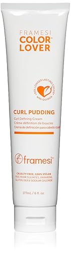 FRAMESI Curly Hair Care | Color Lover Curl Pudding Styling Cream, Curl Defining Cream | Separates Curls | Tames Frizz | 6 fl oz | Vegan | Color Beauty & Personal Care FRAMESI