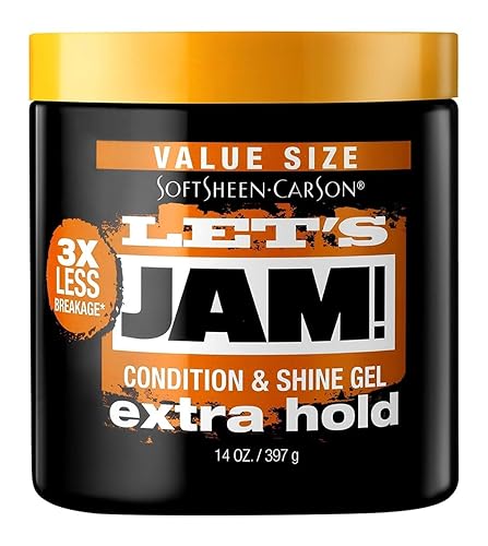 Lets Jam Condition & Shine Gel Extra Hold 14 Ounce Jar (414ml) (3 Pack) Beauty & Personal Care Let's Jam