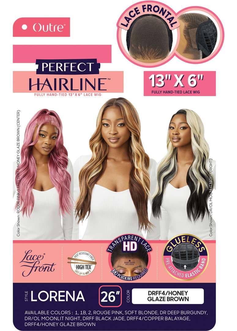 Outre Lace Front Wig - Perfect Hair Line 13X6 - Lorena (JET BLACK 1)
