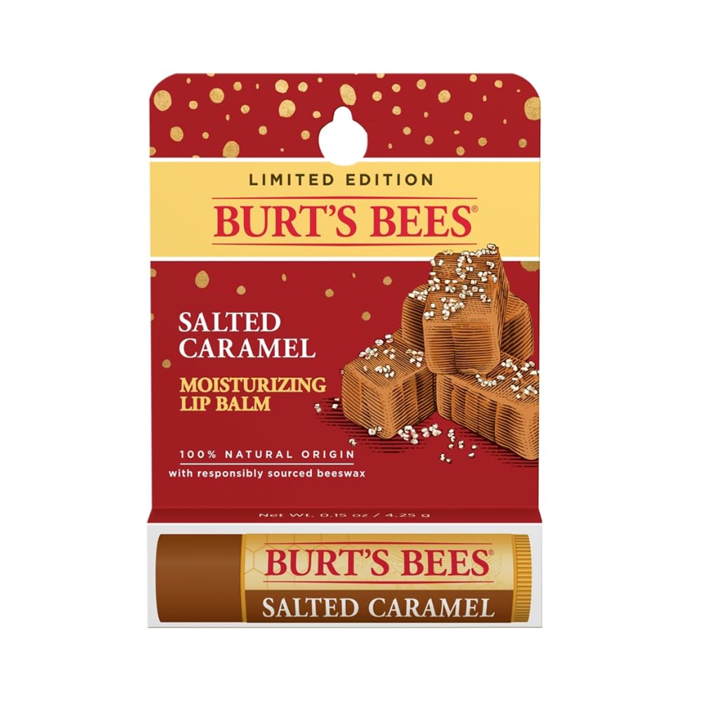Burts Bees Salted Caramel Moisturizing Lip Balm Lip Balm (Limited Edition) Unisex 0.15 oz Beauty & Personal Care Burt's Bees