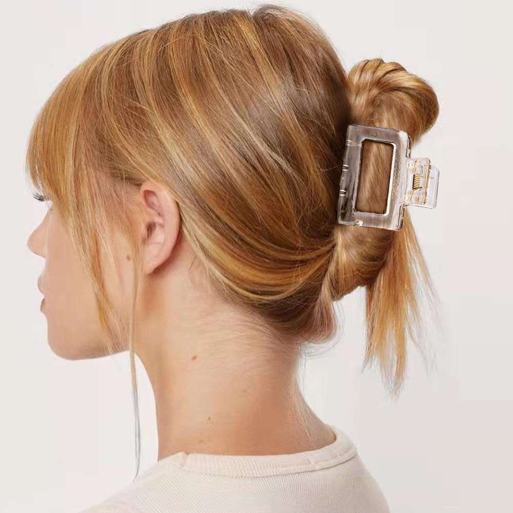ATODEN Square Hair Clips Set - 5 Pcs Mini Acrylic Claw Clips for Short, Thin and Medium Hair, Non-Slip Hair Clamps and Jaw Clips, Hair Accessories Beauty & Personal Care Atoden
