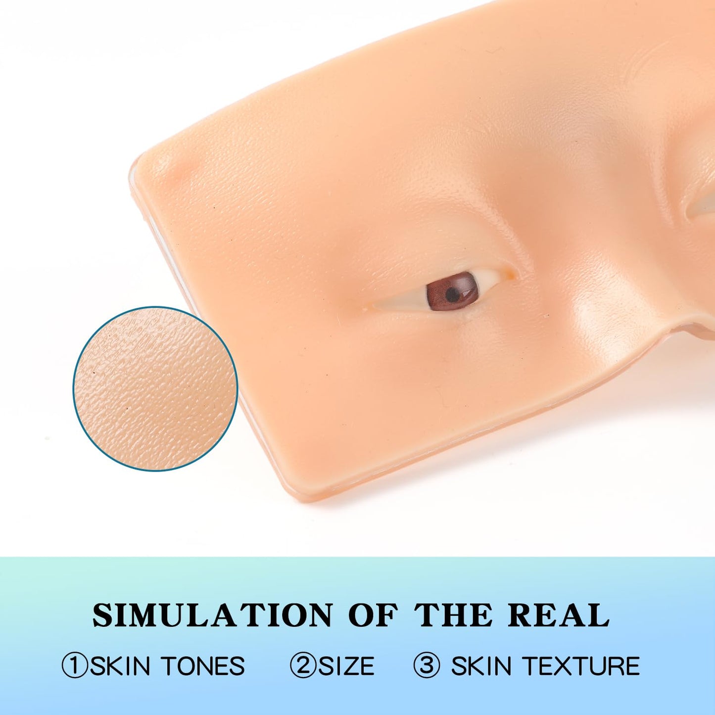 Bueuo Makeup Practice Face Board, 3D Reusable Silicone Make up Mannequin Face with 5PCS Makeup Brush, Eye Make up Practice Board for Beginner or Beauty & Personal Care Bueuo